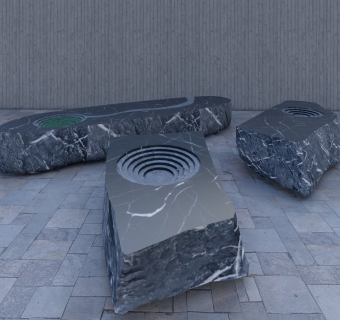 水钵石,水景雕塑,景观小品